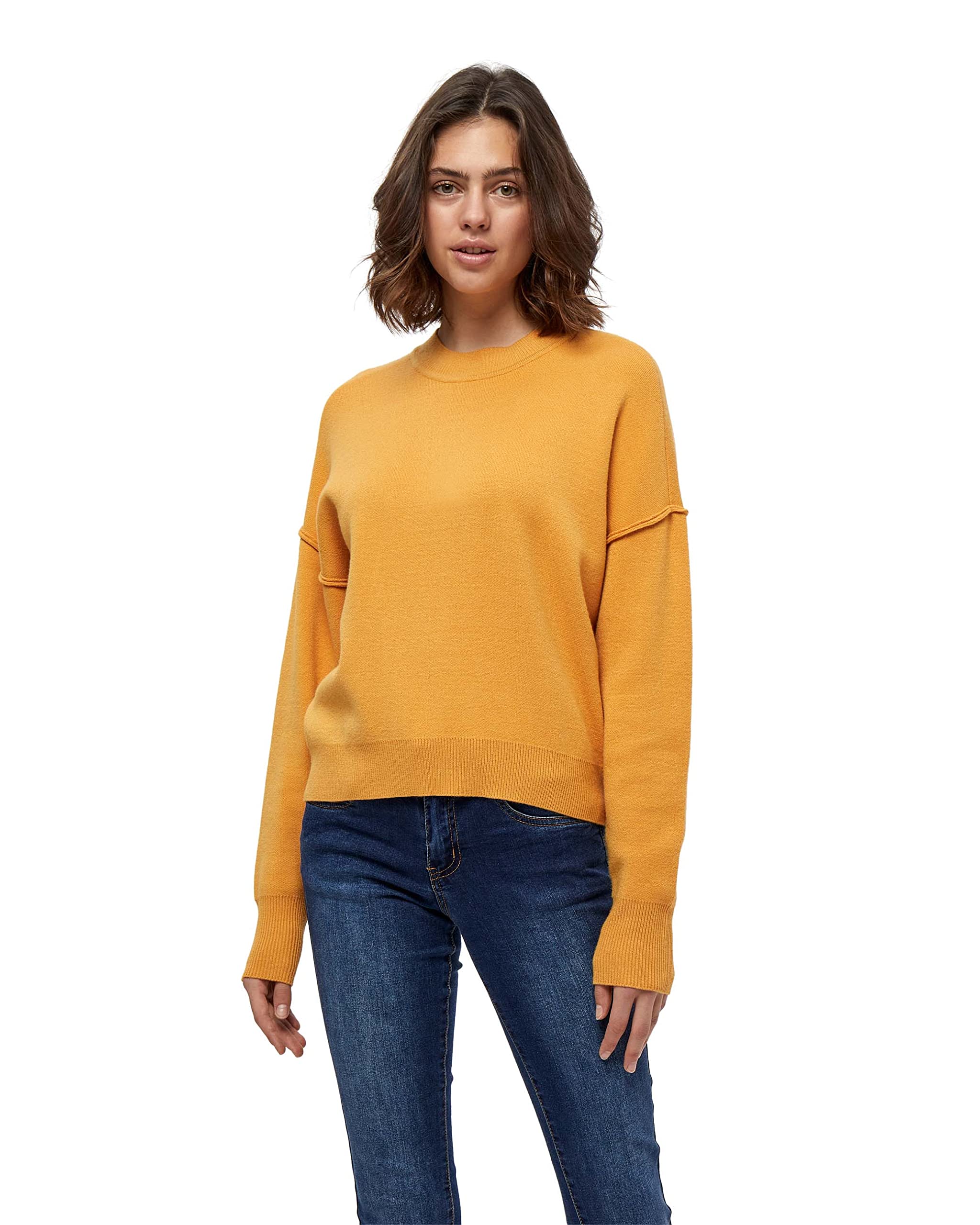 Desires Gabi Round Neck Pullover, Yellow Jumpers For Women Uk, Spring Ladies Jumpers, Size S