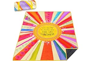Wruzbxcn Picnic Blanket Waterproof Picnic Beach Blanket Waterproof Sandproof Foldable Portable Travel Large Boho Sunshine Picnic Blanket for Outdoor Camping,Beaches,Parks-Sunshine 80" X 60"