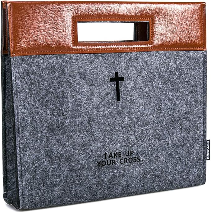 GODPASS Bible Carrying Case, Felt Bible Cover for Men