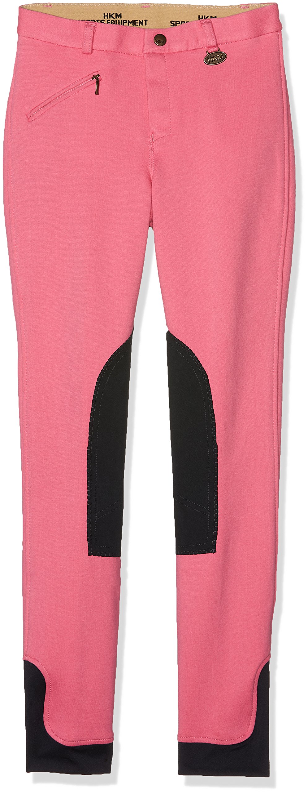 HKM Girl's Reithose -Penny Easy- Kniebesatz Trousers, Pink / Dark Blue, 170