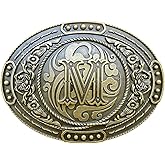 GRAERRY Western Belt Buckle for Men Women Initial Letters ABCDJMR to Z Vintage Rodeo Cowboy Belt Buckles