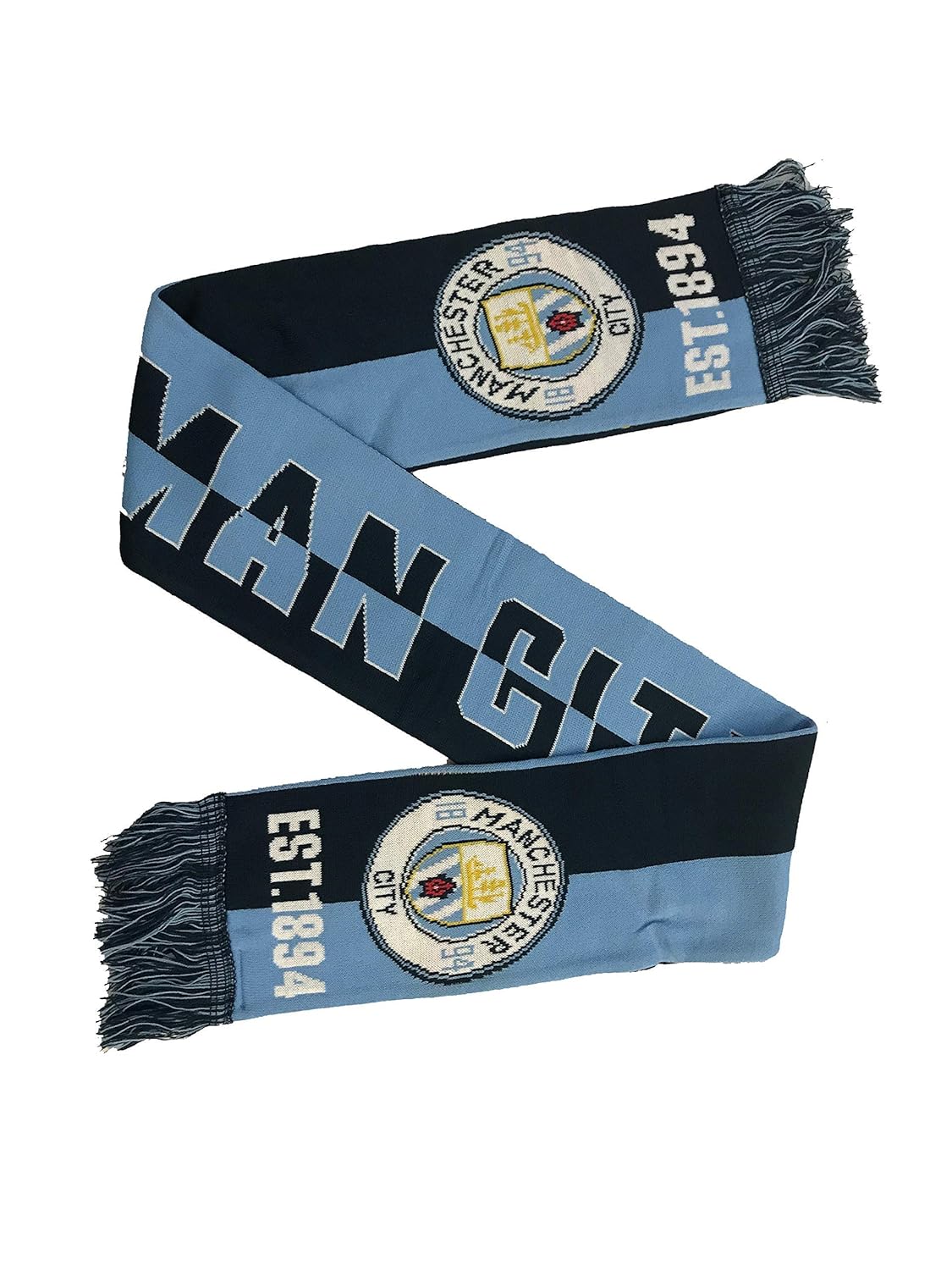 Manchester City Double Sided Soccer Scarf Scarves Clothing, Shoes & Jewelry