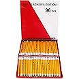 S & E TEACHER'S EDITION 96Pcs Half Pencils with Eraser Tops, Golf Pencil, Classroom, Pew - # 2 HB Pre-Sharpened Hexagon, 96 C