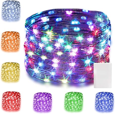 Amazon Com 16 Colors Changing Fairy String Lights Usb Powered With Remote Control 33ft 100 Rgb Led Bright Silver Wire Firefly Lights For Christmas Tree Wedding Party Indoor Garden Patio Holiday Outdoor Decor