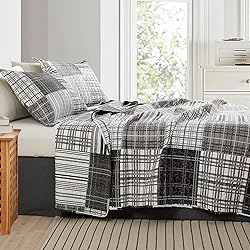 Ycosy King Size Quilt Set Bedding Plaid Patchwork