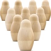 AEVVV Lot of Blank Nesting Dolls of 10 Sets by 3 pcs - Blank Unpainted Russian Nesting Dolls - Wooden Dolls Unfinished