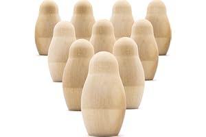 AEVVV Unfinished Nesting Dolls Lot of 20 Sets by 4 pcs - DIY Gift - Russian Nesting Dolls Blank - Unpainted Dolls - Craft Traditional Matryoshka Doll