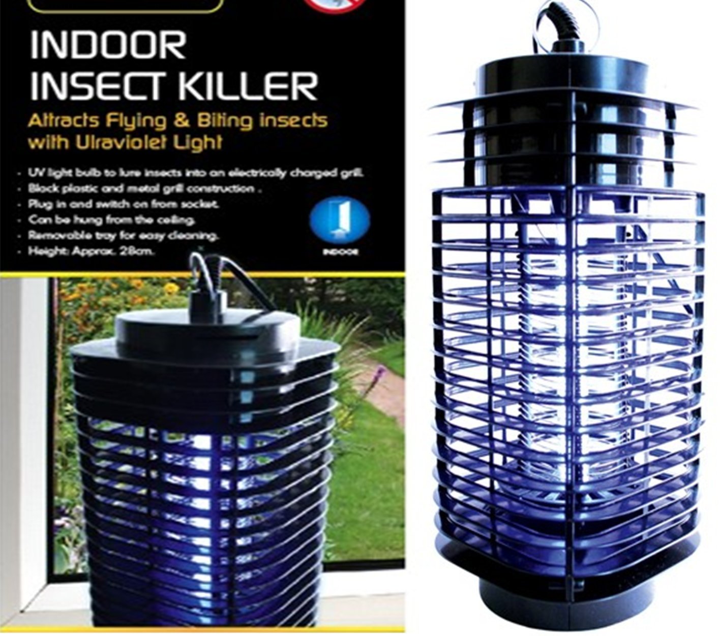 GardenKraft 20480 Electric UV Indoor Insect Killer - Black