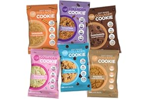 321GLŌ 321gloÌ„ Collagen Cookies | Soft Baked, High Protein Cookies | Low Carb, Low Sugar | Keto Snack for Women, Men, & Kids | 6 Pack (Variety Pack)