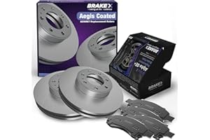 Brake X Front Brake Pads and Rotors Kit replacement for 2014-2018 Nissan Altima | AEGIS GEOMET Coated Rotors and Alpha Ceramic Brake Pads