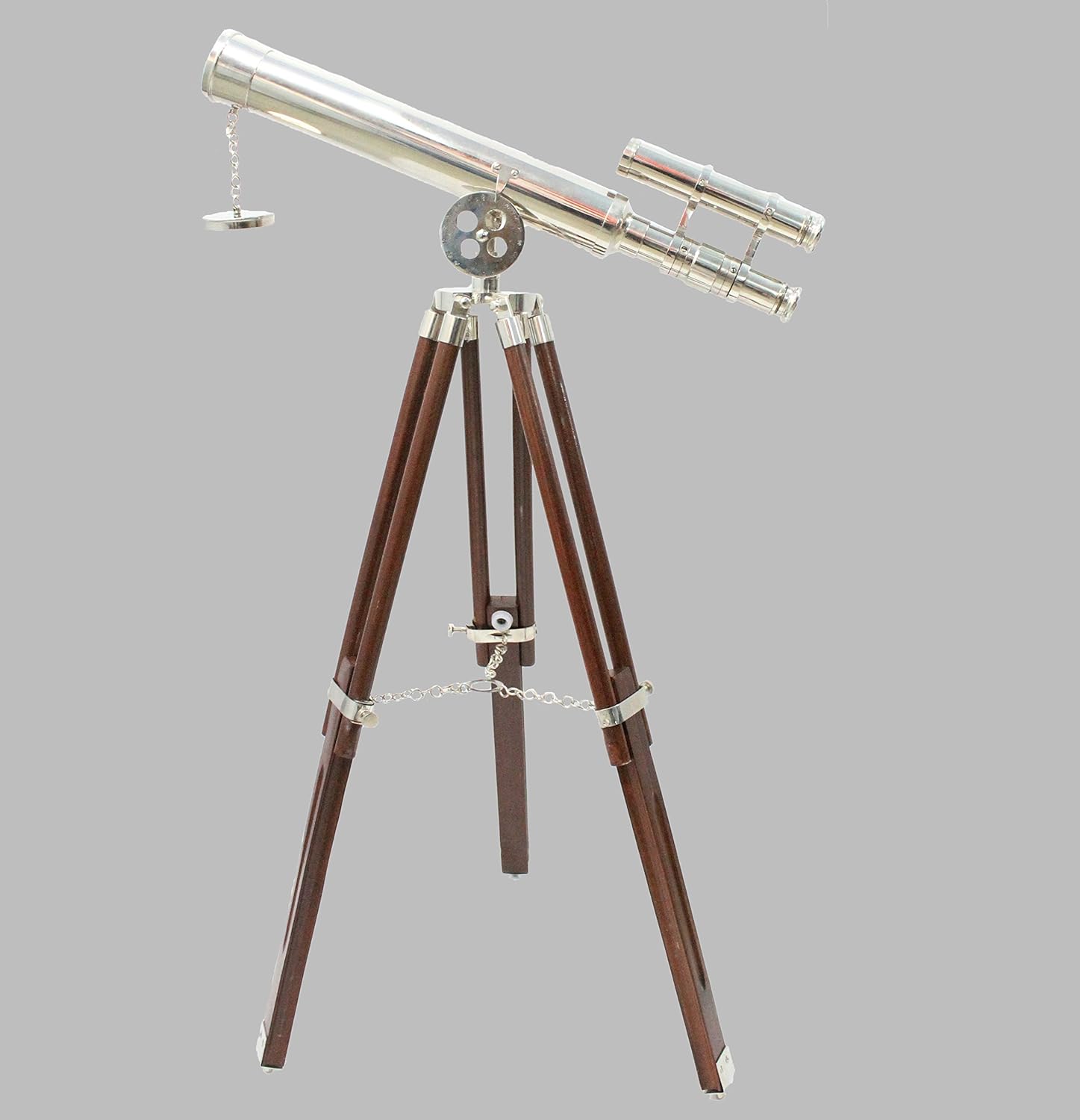 Silver finish wooden base telescope Indian Amazon.co.uk Camera & Photo