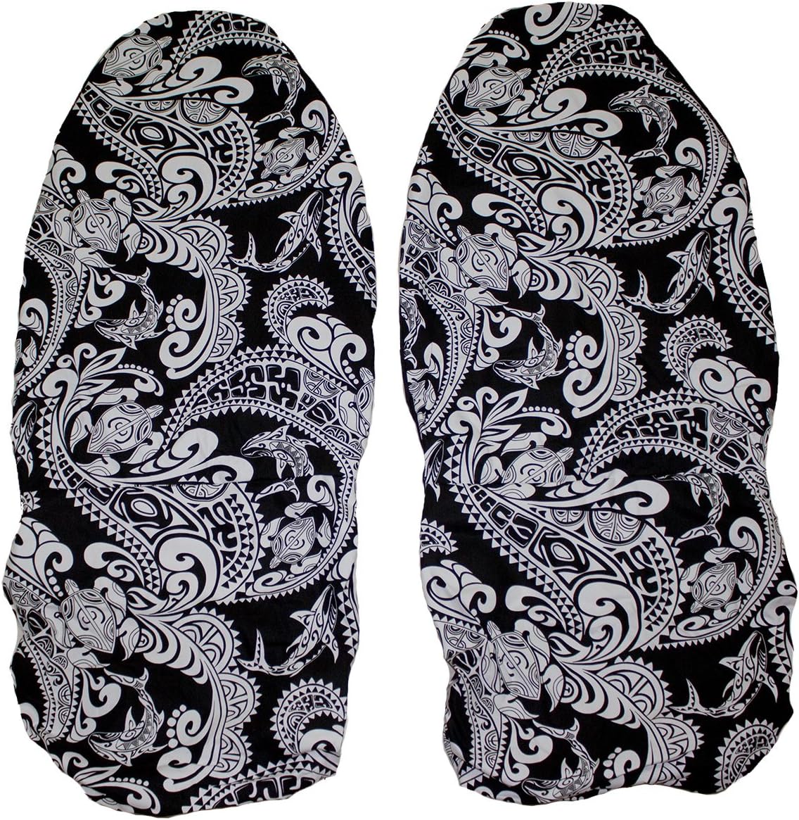Hawaiian car seat cover, Black and White Tapa, Set of 2 Front Bucket Seat Covers, Made in Hawaii