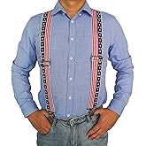 MELOTOUGH Men's Suspenders Fully Elastic 2 inch Wide X back Heavy Duty Work Suspenders