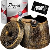 roygra Cigar Ash Tray with Lid, Outdoor Ashtray for Outside Patio, 4 Holder | Smokeless Metal Indoor Ashtrays for Cigars Cigarettes, Windproof Smoking Accessories, Portable Home Decor, Gifts for Smokers