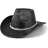 EOGIMI Men & Women Cowboy Hat Western Style Glitter Cosplay Party Costume Hats