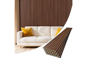 Vellorise 4 Pack Wood Panels for Wall, 94.4" x 12.6" Acoustic Wood Slat Wall Panel for Interior Decor & Noise Reduction, Soundproof Panel, Sound Absorbing 3D Textured Panels - Walnut