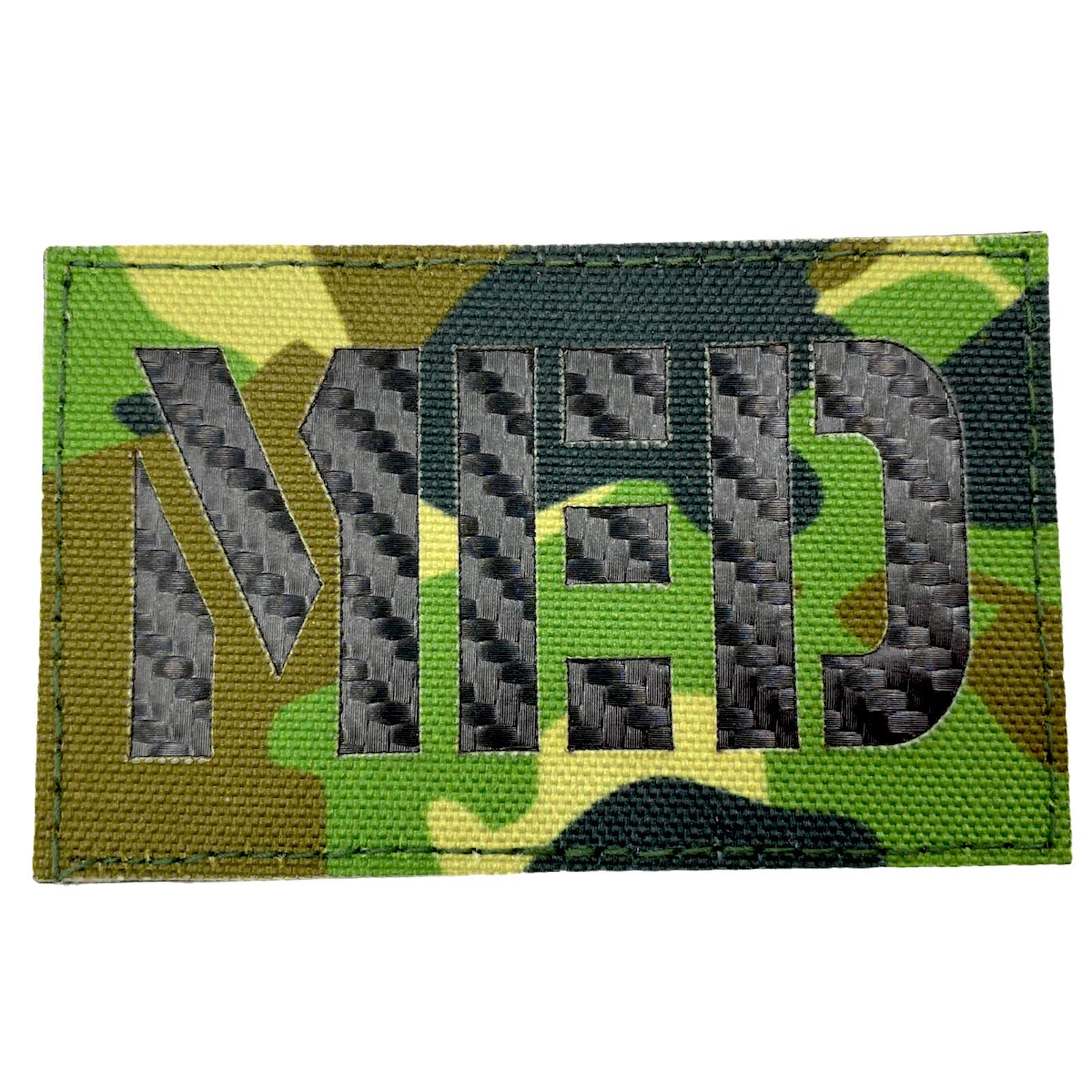 MED Medic Carbon Fibre Camouflage Tactical Laser Cut Airsoft Field Patch (MTP Multicam)