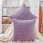 MADIZZ Set of 2 Super Soft Velvet Decorative Throw Pillow Covers 18x18 inch Violet Square with Texture Luxury Style Cushion Case Pillow Shell for Sofa Bedroom