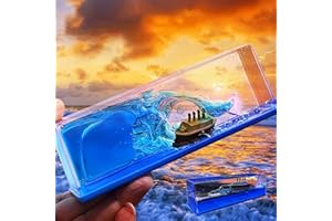 PTAEXCEL Unsinkable Boat in a Box, Unsinkable Cruise Ship Toy, Cruise Ship Fluid Drift Bottle, Cruise Ship Fluid Drift Model Decoration, Home Decoration Toys Gift. (Blue)