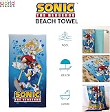 Sonic The Hedgehog Kids Towel 100% Cotton 70x140cm Official Licensed view 3