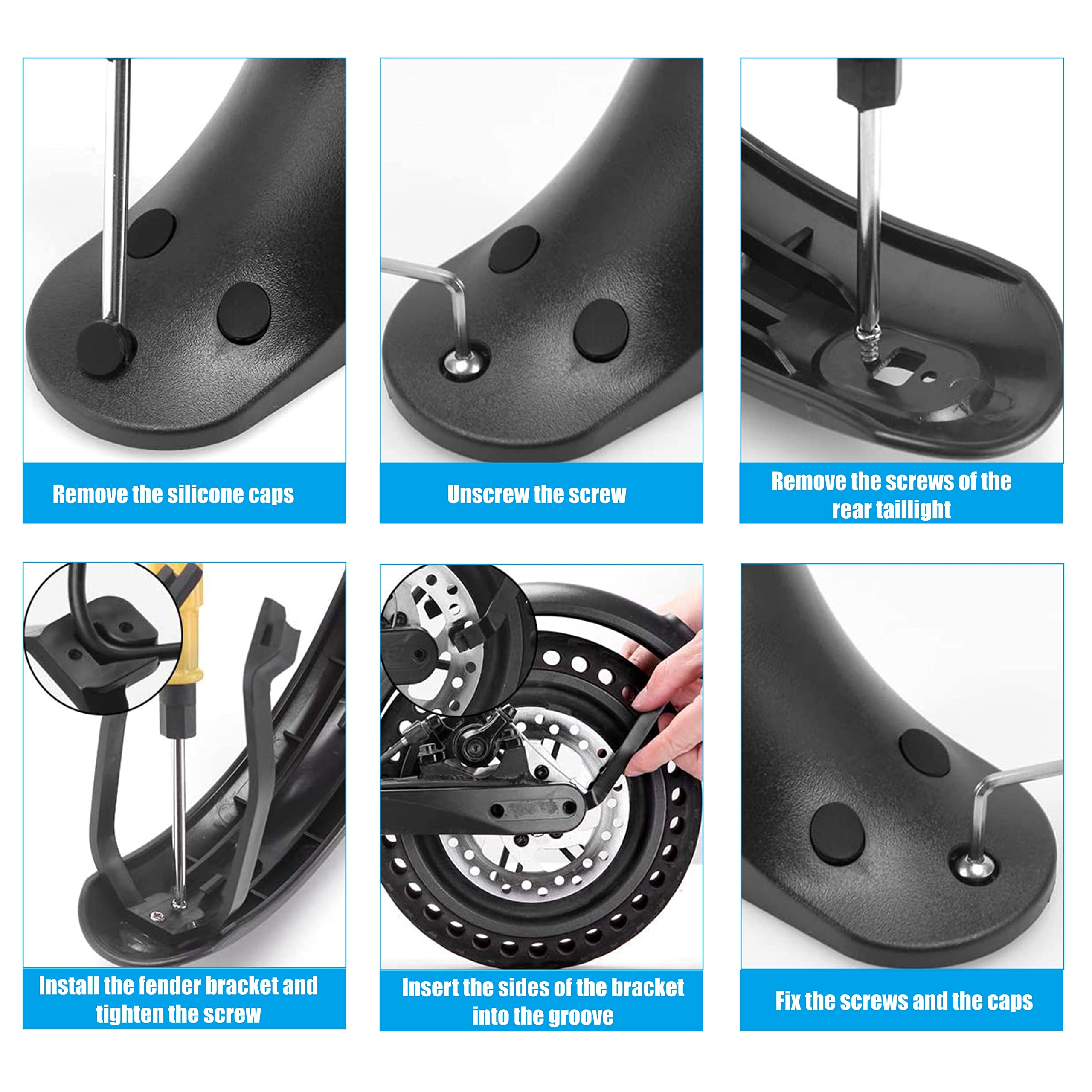 Yungeln Rear Mudguard Scooter Fender Bracket Scooter Replacement Accessory Support Mudguard Bracket Fender Compatible with Xiaomi 1S / M365 / Pro