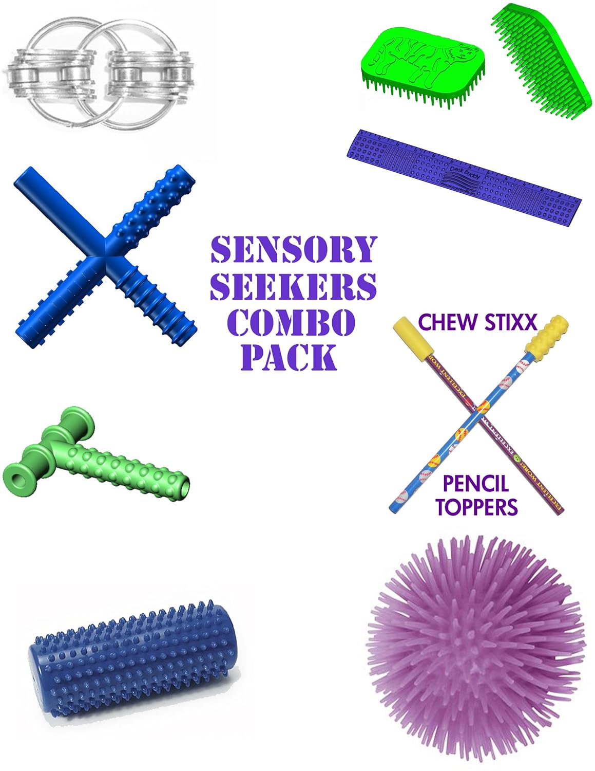 SENSORY SEEKERS COMBO PACK INCLUDES CHEWY TUBES, THE ULTIMATE FIDGET