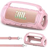 JCHPINE Silicone Cover Case for JBL Flip 7 Portable Speaker, Accessories for JBL Flip 7 Protective Case with Silicone Handle (Pink)