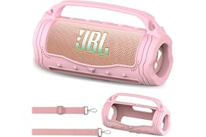 JCHPINE Silicone Cover Case for JBL Flip 7 Portable Bluetooth Speaker, Accessories for JBL Flip 7 Bold Pro AI Sound Bluetooth Speaker Protective Case with Silicone Handle (Pink)