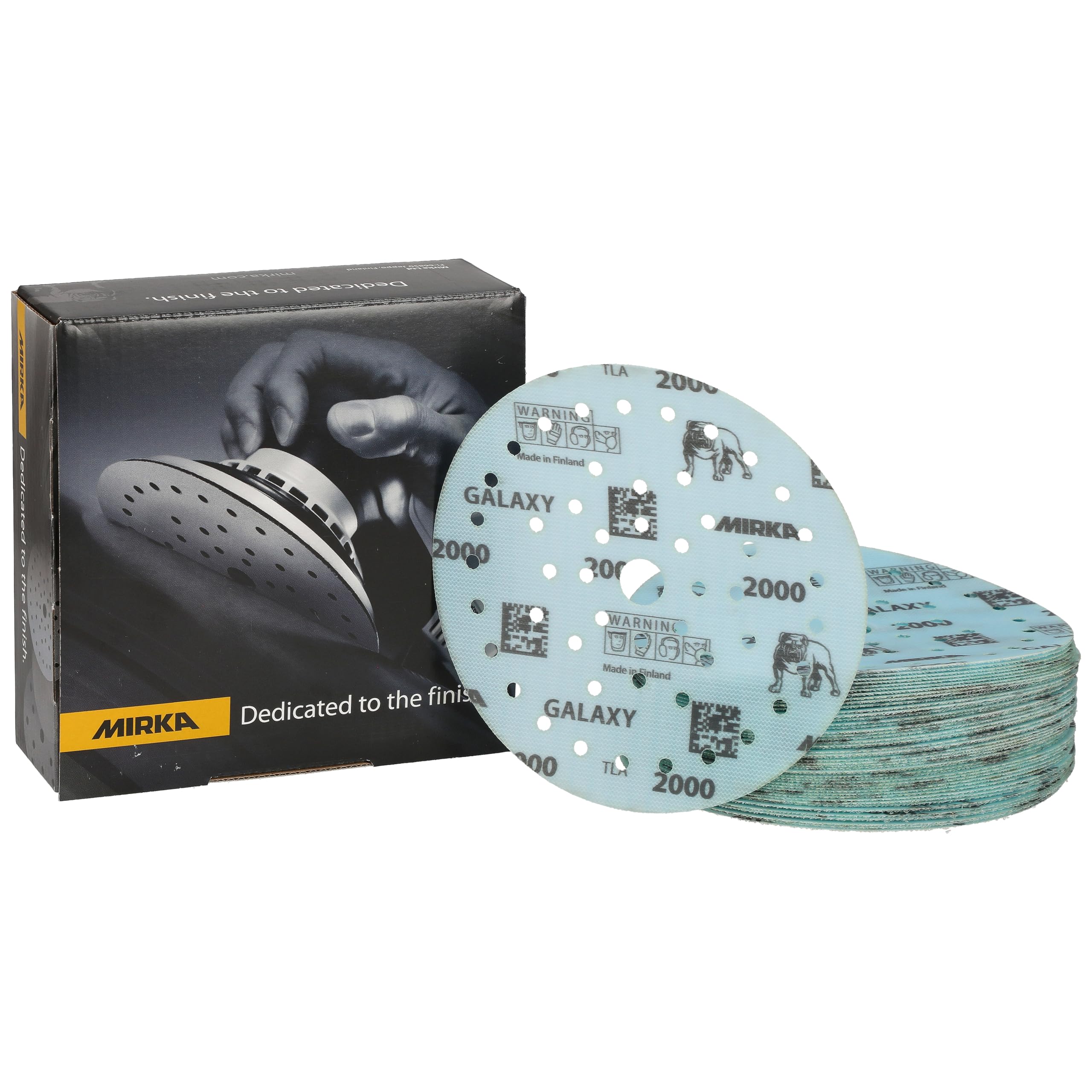 Mirka Galaxy epoxy sandpaper 150mm Hook & Loop grit 2000 for sanding epoxy resin, wood, epoxy, rivertable / 50 pcs sanding discs — image 1