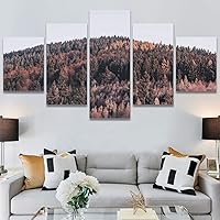 SIGNWIN 5 Panel Canvas Wall Art Modern Art Expressive Landscape Modern Mountain Top Multicolor Photography for Home Decorations Ready to Hang - 60