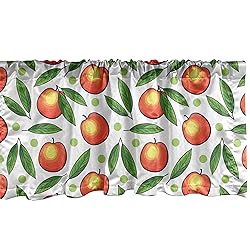 Ambesonne Fruits Window Valance, Repeated Peaches