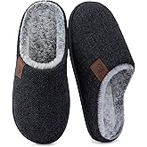 ULTRAIDEAS Men's Fuzzy Scuff Slippers Comfy Winter Warm Indoor House Shoes Fur Lined
