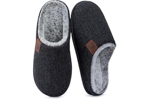ULTRAIDEAS Men's Fuzzy Scuff Slippers Comfy Winter Warm Indoor House Shoes Fur Lined