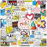 TaDadaPAO Math Stickers for Kids Teens, 50 PCS, Waterproof Vinyl Decals, Aesthetic Number Blocks Designs for Birthday Party, Decorate Laptop, Guitar, Bike, Skateboard, Luggage, Phone