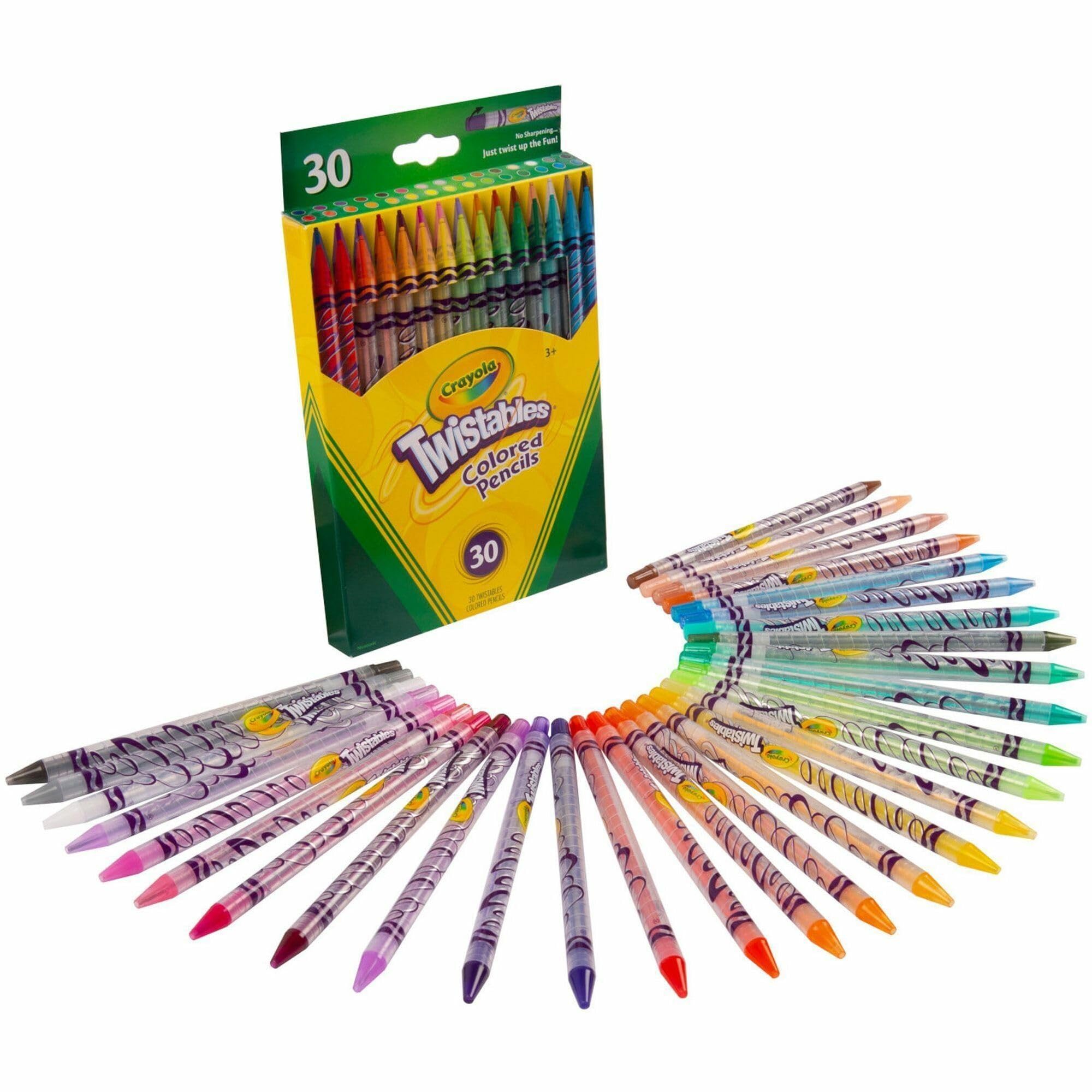 Crayola Twistables Colored Pencils, Always Sharp, Art Tools for Kids, 30 Count