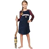 Harry Potter Girls' Nightgown Gryffindor Raglan Plaid Sleeve Pajama Sleepwear Loungewear