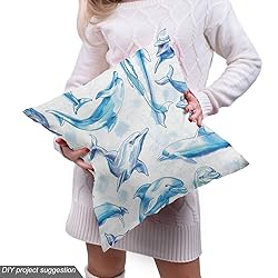 Ambesonne Sea Animals Fabric by The Yard, Sketch of