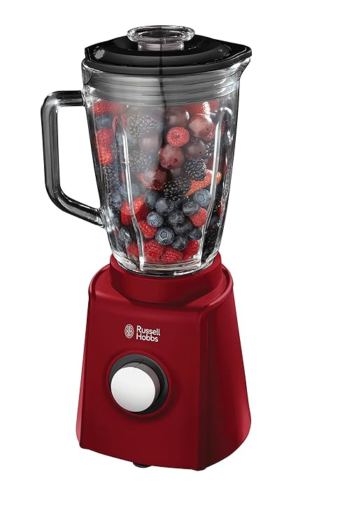 Russell Hobbs 18996-56 Glas-Standmixer Desire, Impuls-/Ice-Crush-Funktion, 0.8 PS-Motor, 26000 U/min, 1.5l, rot