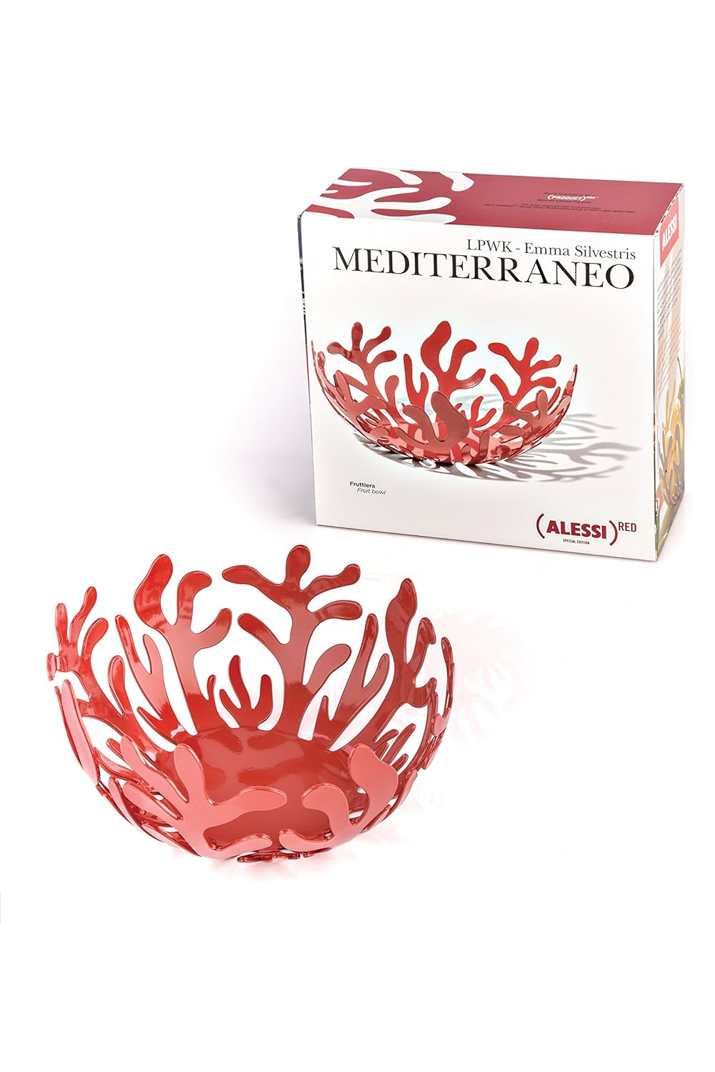 Alessi Fruit Bowl, Steel, red, 3 x 27 x 16 cm Amazon.co.uk Kitchen & Home