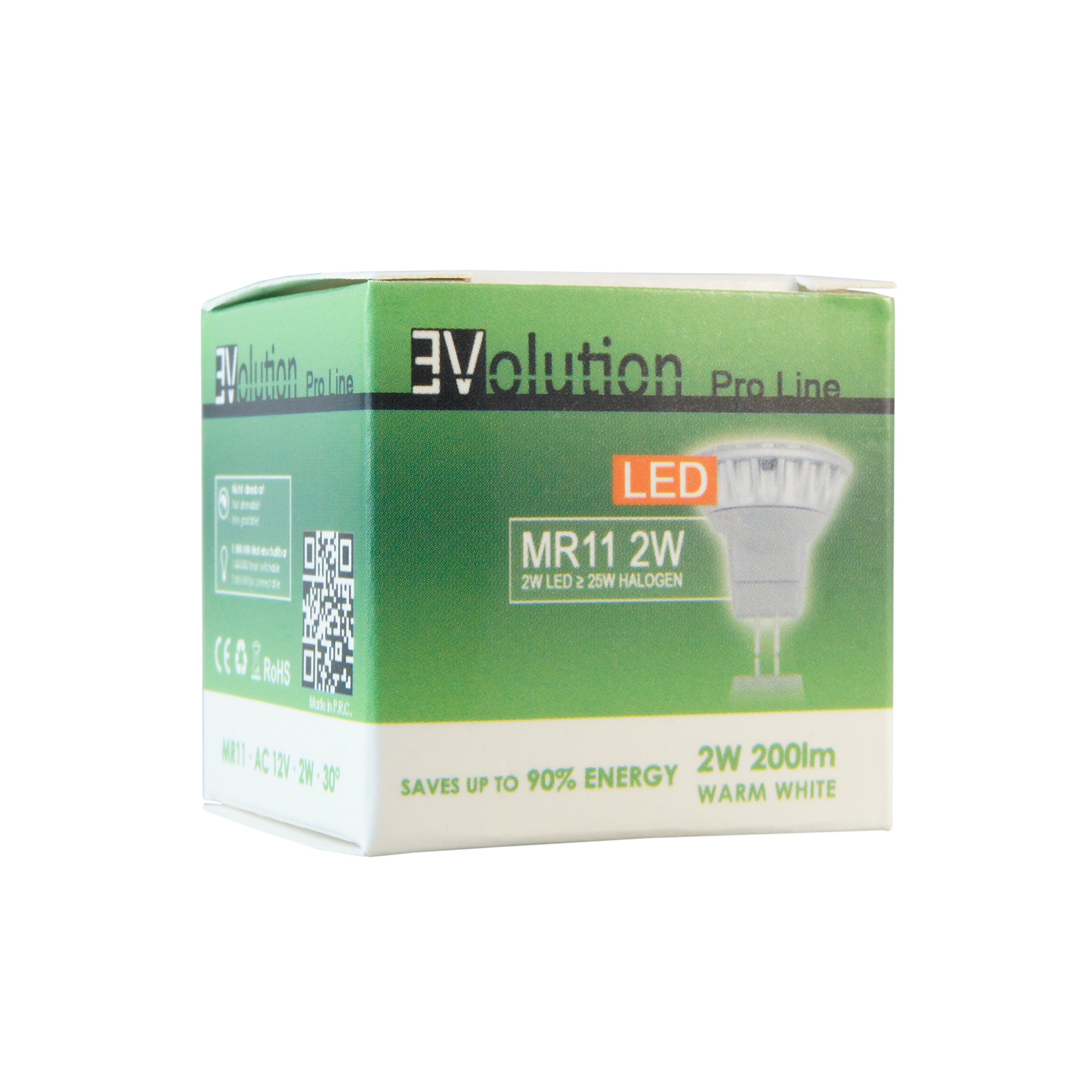 Evolution® Pro Line MR11 2 W 200 Lumen LED Bulb, AC / DC, 12 V, 30