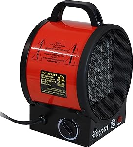 Sunnydaze Portable Ceramic Electric Space Heater - Indoor Use for Home and Office - Small Personal Heating Appliance with Auto Shut-Off Safety Feature - 1500W/750W