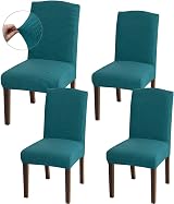 Granbest High Stretch Dining Chair Covers Set of 4 Blackish Green Jacquard