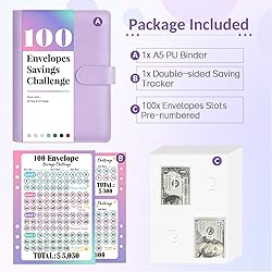 Sooez 100 Envelopes Money Saving Challenge, Savings