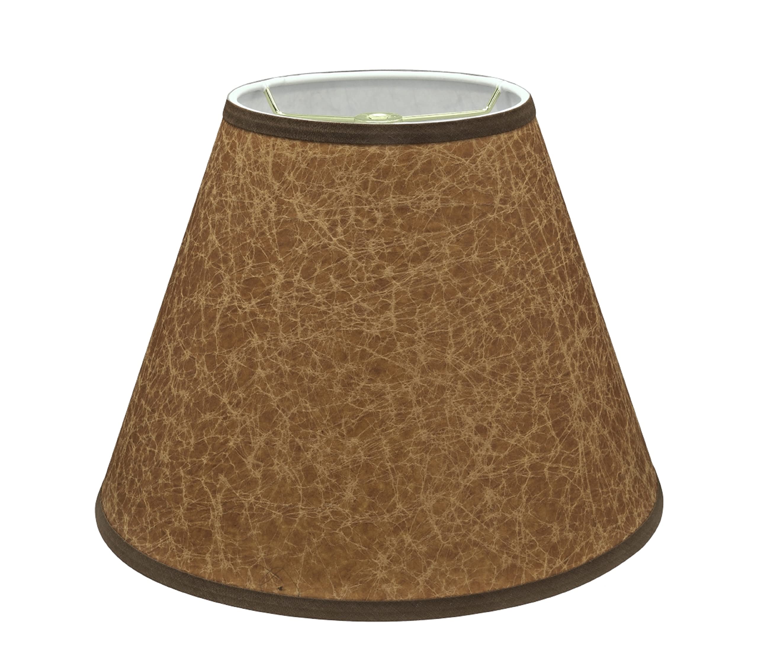 Photo 1 of ***(MAJOR DAMAGE/ SEE NOTES)***Aspen Creative 32622 Transitional Empire Shape Spider Construction Lamp Shade in Cider Brown, 6" Top x 12" Bottom x 9" Slant Height