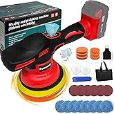 Cordless Car Buffer Polisher for Milwaukee 18V Battery, 6 Inch Portable Orbital Buffer Polisher Kit, 8 Variable Speed Car Polisher for Car Detailing/Polishing/Waxing (Battery Not Include)