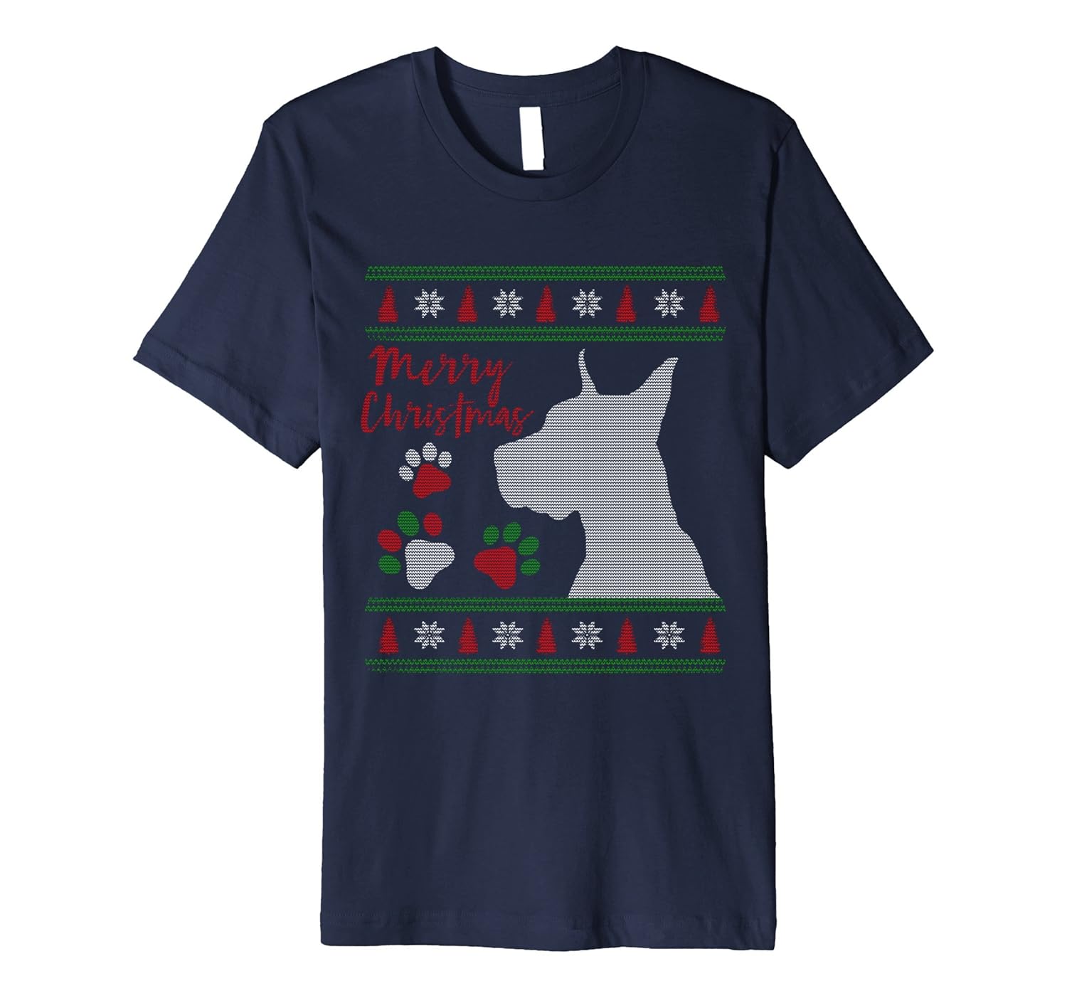 Merry Great Dane Christmas T-Shirt Funny Cute Dog-Rose