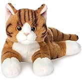 Bearington Lil' Tabby Orange Cat Stuffed Animal - 8" Realistic Tabby Kitten Plush Toy with Soft Fur and Lifelike Details for Toddlers and Feline Lovers - Adorable Cuddly Gift for Kids
