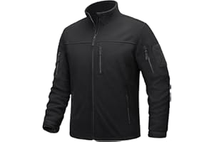 TACVASEN Men's Fleece Jacket Full Zip Winter Lightweight Tactical Jackets Outdoor Hiking Coats with Pockets