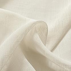 Joydeco Sheer Curtains 84 Inches Long, White