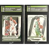Giannis Antetokounmpo + AJ Johnson RC Milwaukee Bucks Prizm 072/275 Donruss Lot Graded
